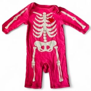 Old Navy Pink Skeleton Onesie 3-6 Months
